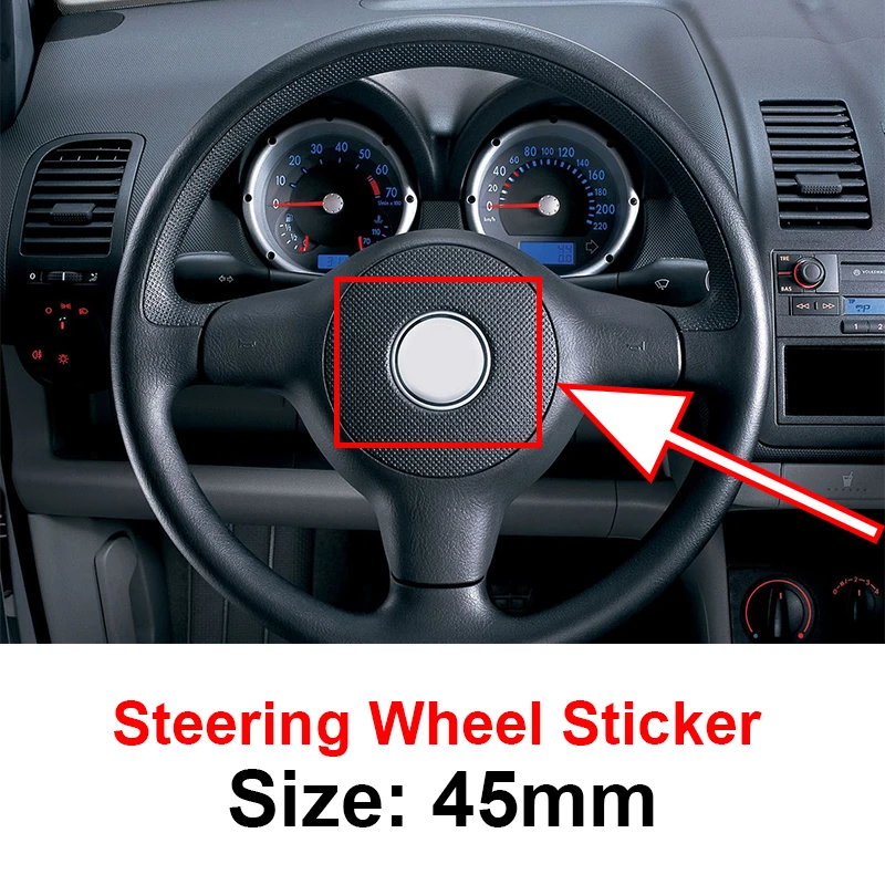 1 шт. 45 мм Автомобильная наклейка на руль для R Volkswagen VW Golf 4 5 6 7 Tiguan Passat B5 B6 B7 CC Jetta POLO