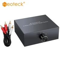 neoteck 4 way bi directional rca stereo audio switch 1 in 4 out or 4 in 1 out lr sound channel audio switch splitter rca switch