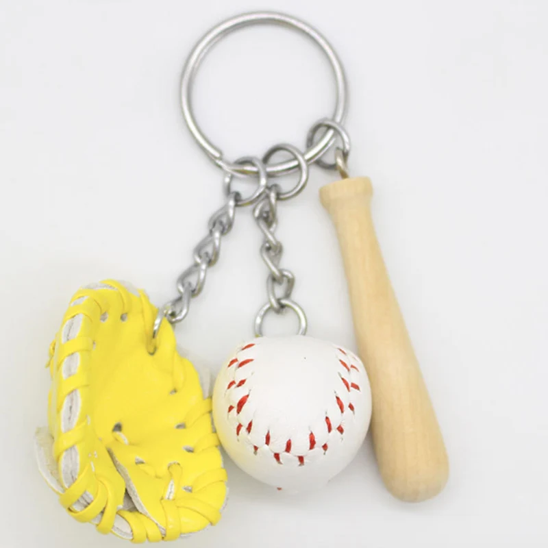 Мини Рисунок творческие игрушки брелок с бейсбольными атрибутами Горячие