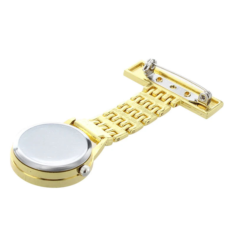 

Watch nurse brooch quartz movement square golden color portable