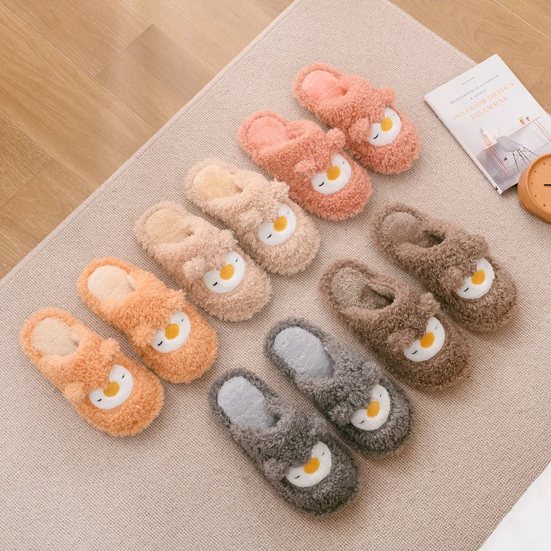 Suihyung/женские плюшевые тапочки Милая меховая домашняя обувь с рисунком пингвина