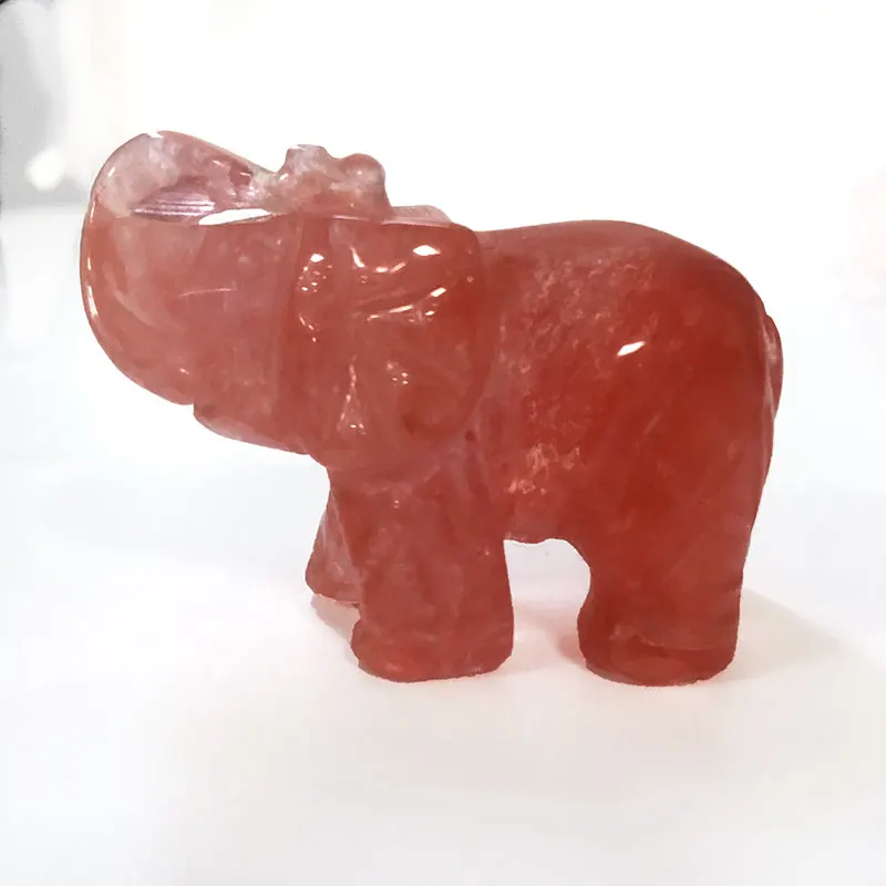 2 дюймов натуральный красный плавления с кристаллом фигурки слонов ремесло