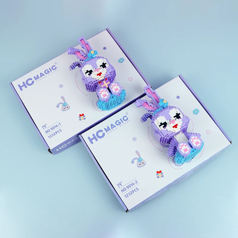 2020 Новая игрушка конструктор модель из мультфильма пурпурный кролик два дизайна