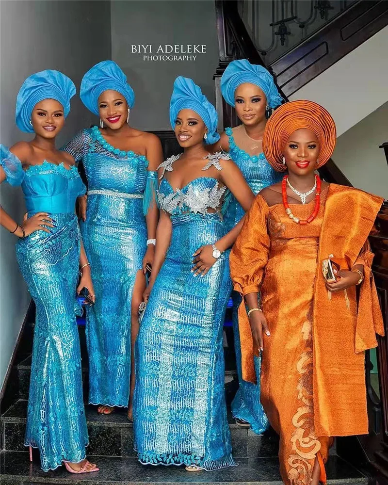 

Ярко-синяя органза кружевные ткани, Африканское Тюлевое Сетчатое кружево с блестками, Высококачественная кружевная ткань с блестками для с...