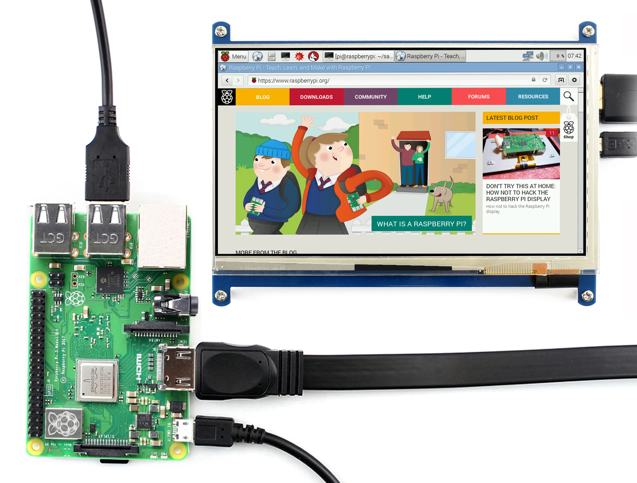Verkaufen 7 Zoll Kapazitiven Touchscreen LCD (C) Für Raspberry Pi, 1024*600,IPS, Low Power Verbrauch Unterstützt Windows 10/8,1/8/