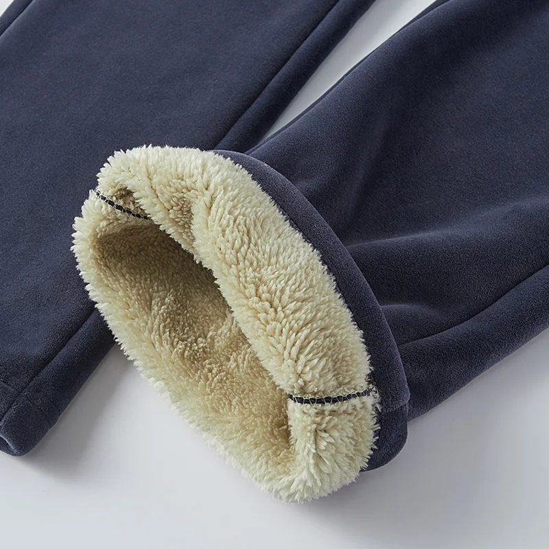 

Mens Winter Pants Men 2020 New Casual Cashmere Trousers Fleece Warm Joggers Black Sweatpants Solid Color Plus Size Pants For Men