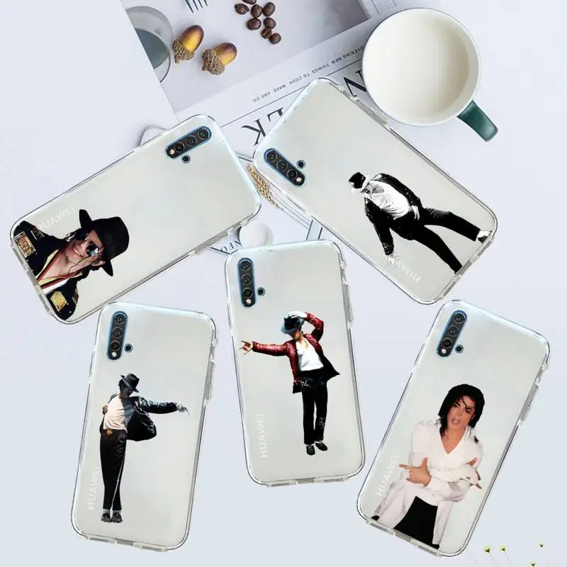 

Michael Jackson famous Dancer Phone Case Transparent for Huawei honor P mate 40 20 30 10 50 i 9 x mate pro lite 8a