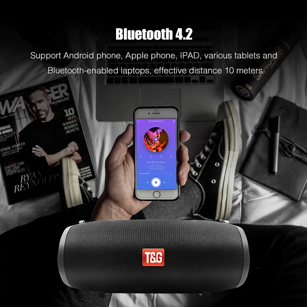 20 Вт Bluetooth Колонка Беспроводная портативная звуковая коробка бас стерео сабвуфер fm радио boom box tv tf aux usb звуковая панель для ПК
