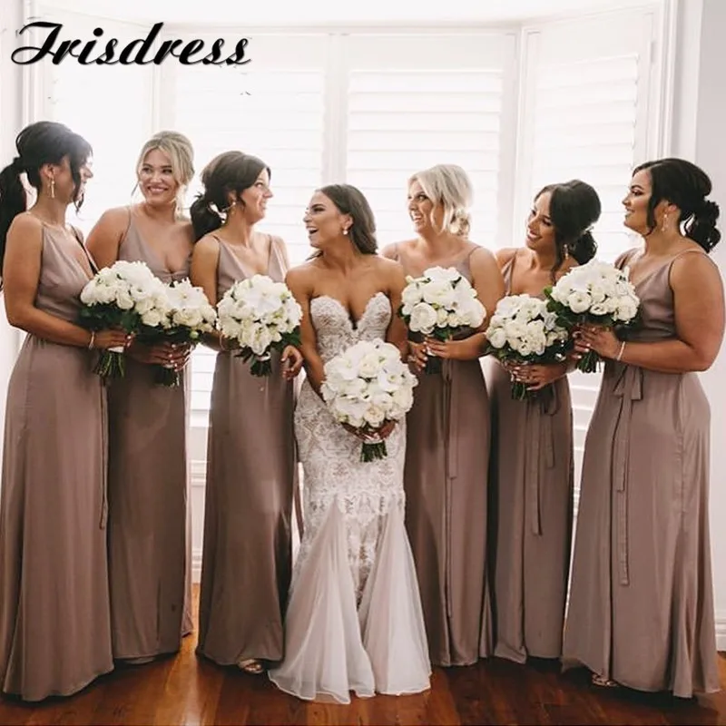 Шифоновое платье трапециевидной формы подружки невесты с 2019 сексуальное v