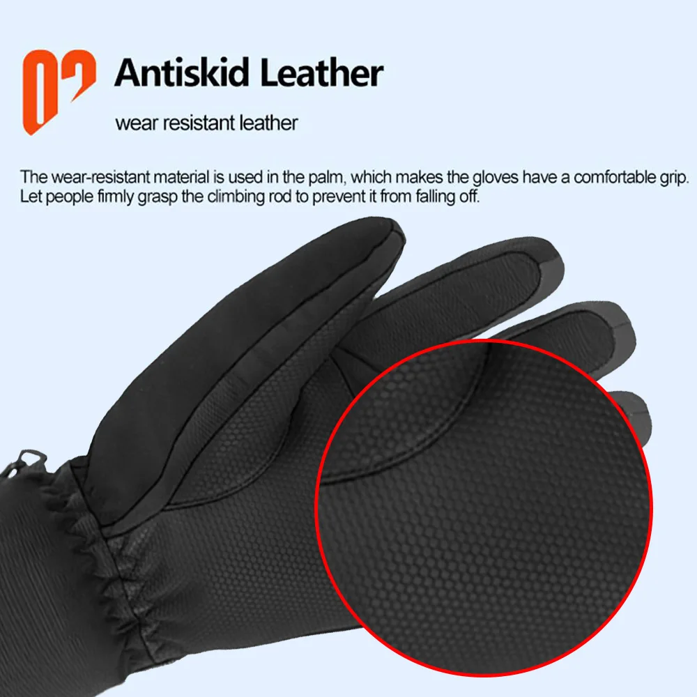 Зимние перчатки с подогревом Нескользящие мотоциклетные водонепроницаемые