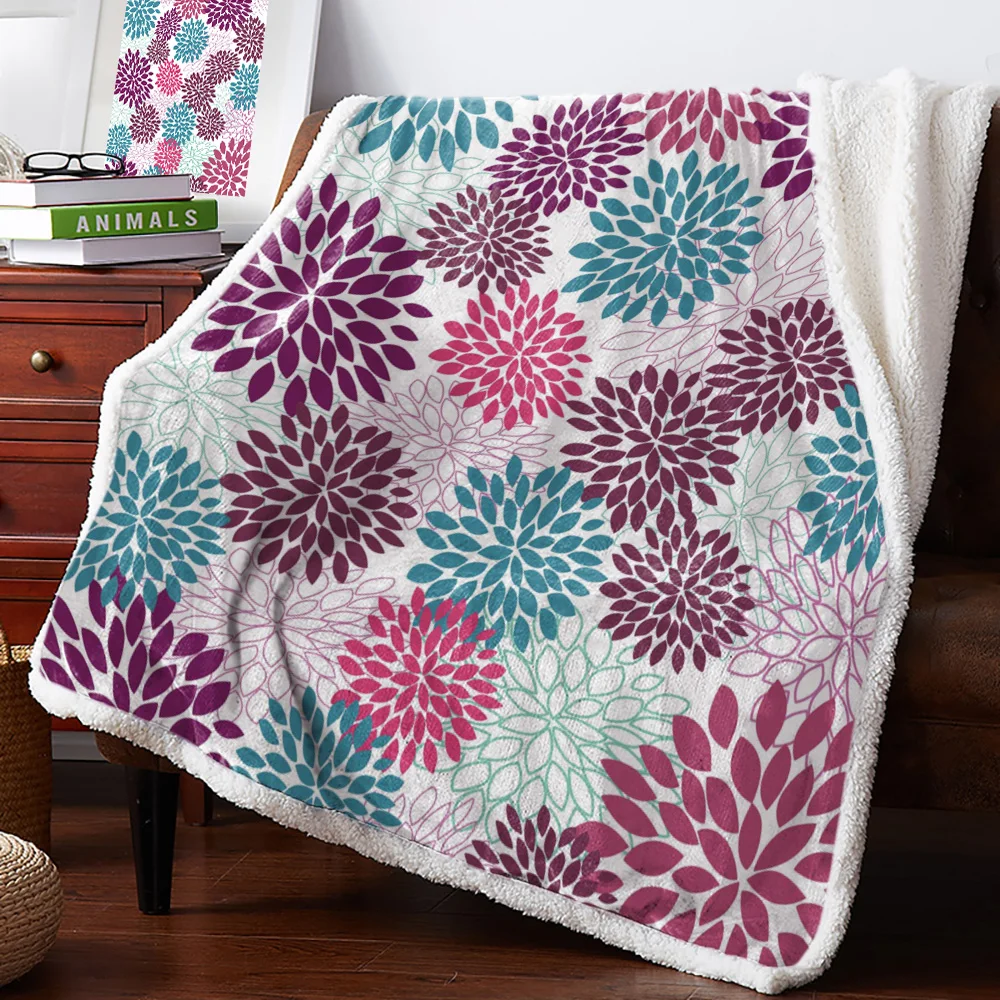 Цветочная плитка цветение Гвоздика одеяло Цветочный флис для детей Девочка