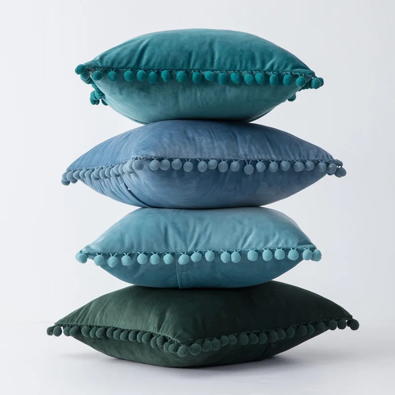 

Solid Color Velvet Pillow Case Throw pillow cover cushion cover funda cojin 45x45cm federa cuscino Home Decorative