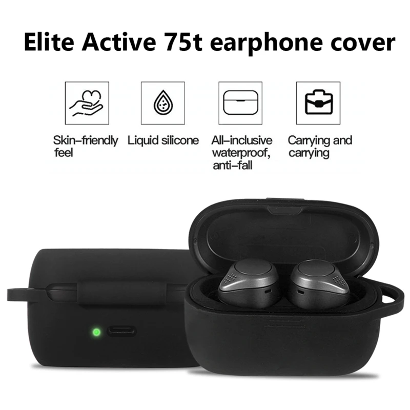 Мягкий силиконовый чехол для наушников Jabra Elite Active 75T аксессуары гарнитуры