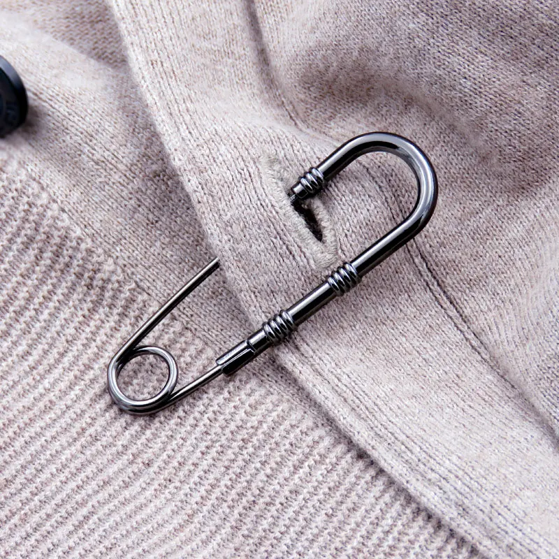 Черная булавка для шали в стиле ретро большой шарф-свитер с пряжкой