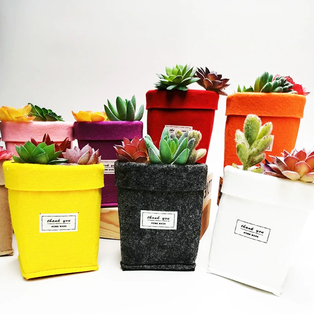 

Nordic Style Plant Pot Mini Storage felt Bag Home Flower Arrangement wedding floral main Sundries Dried cloth Bag Flowerpot