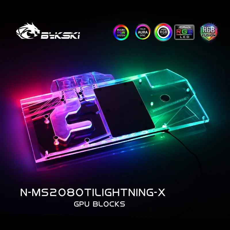 Bykski Water Block use for MSI RTX2080TI LIGHTNING / Full Cover Copper Radiator Block/3PIN 5V A-RGB 4PIN 12V RGB | Компьютеры и офис