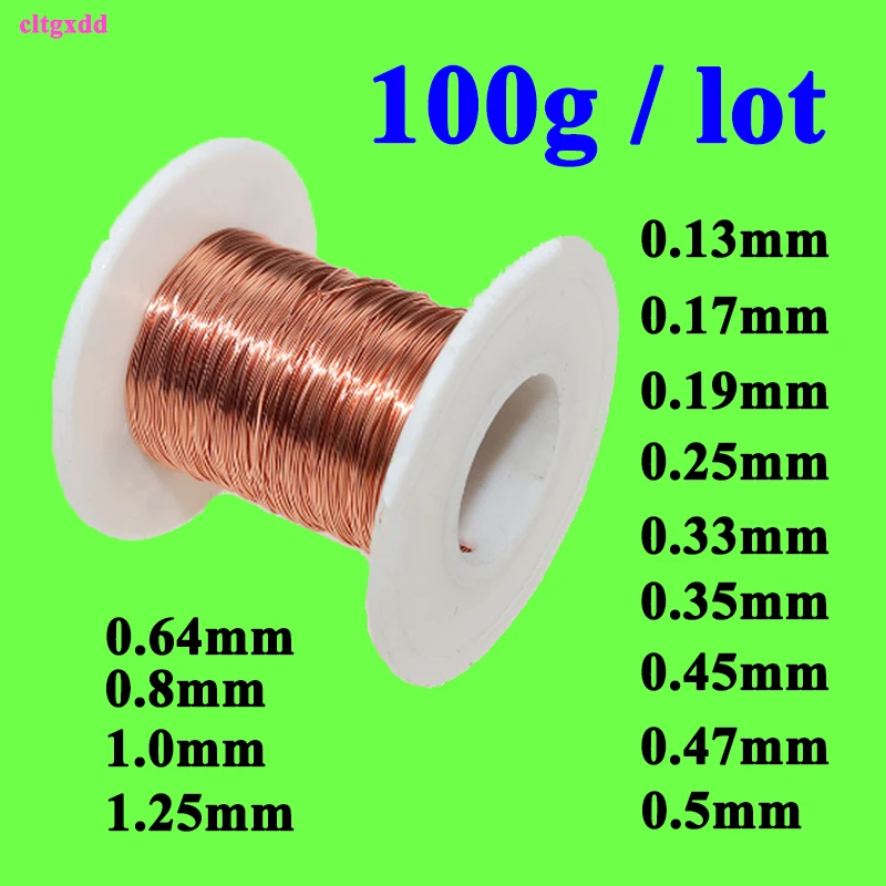 

0.13mm 0.25mm 0.27mm 0.4mm 0.47mm 0.5mm 0.64mm 1mm 1.25mm Enameled Copper Wire Magnet Wire Copper Winding Wire Weight 100G