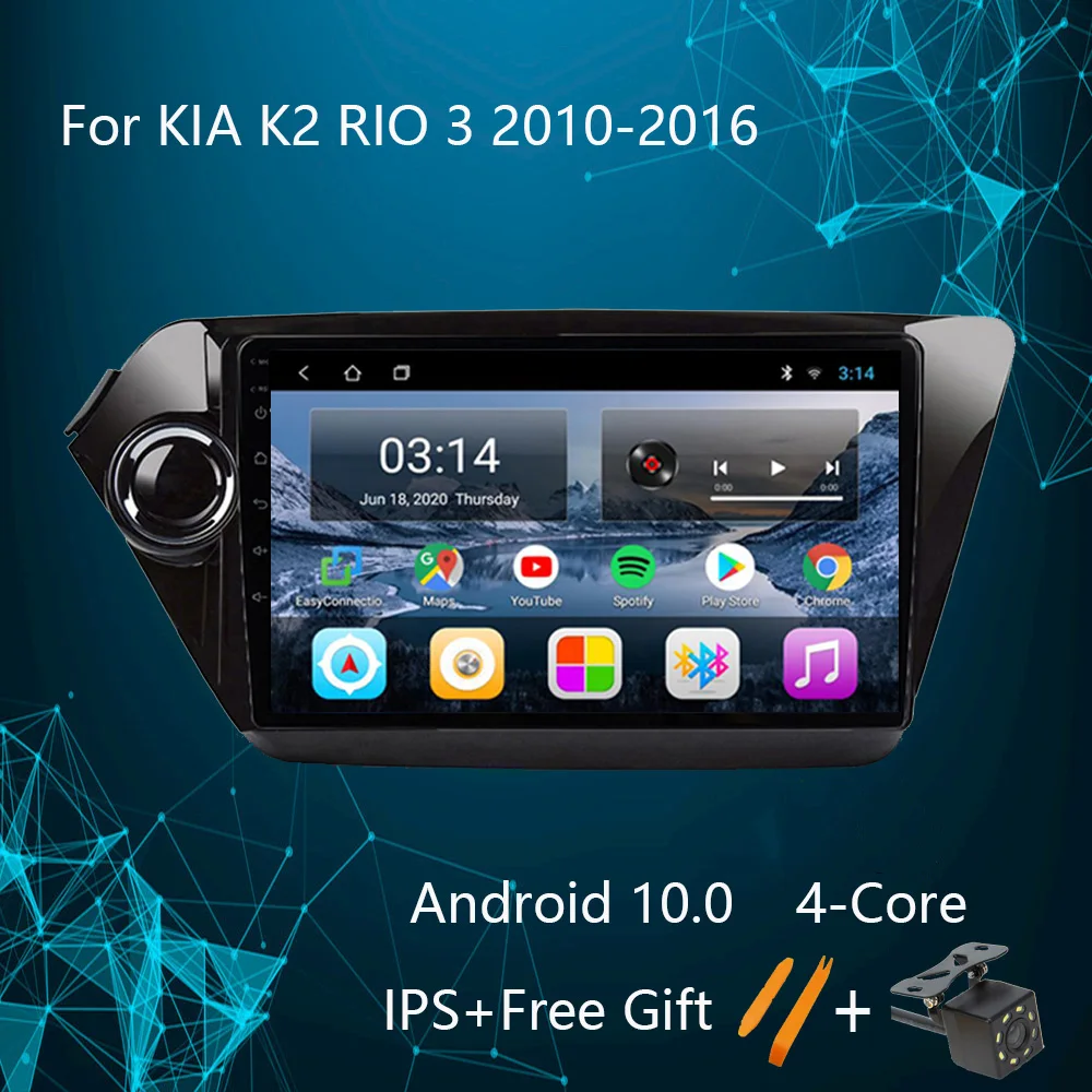 

DVD Car Radio For KIA RIO 3 K2 2010-2016 2Din Android 10.0 Multimedia Video Player GPS Navigation Autoradio Stereo 9" IPS 4-Core