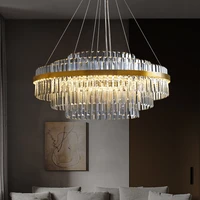multi level duplex crystal chandeliers lighting for bedroom study livingroom home black indoor lighting dimmable ac90 260v