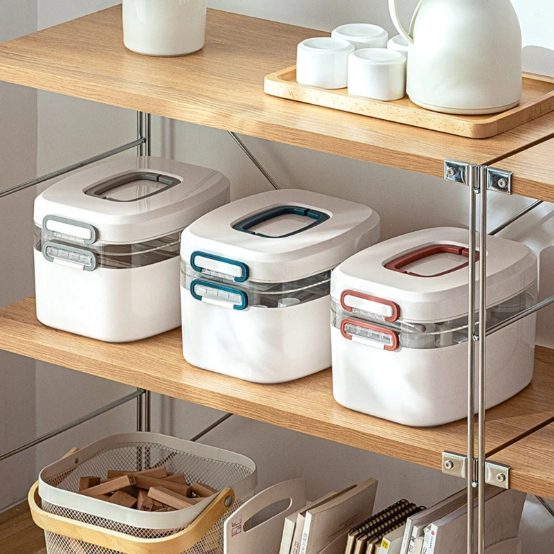

Large Capacity 2 Layers Medicine Storage Box Organizer Portable Family Emergency Case