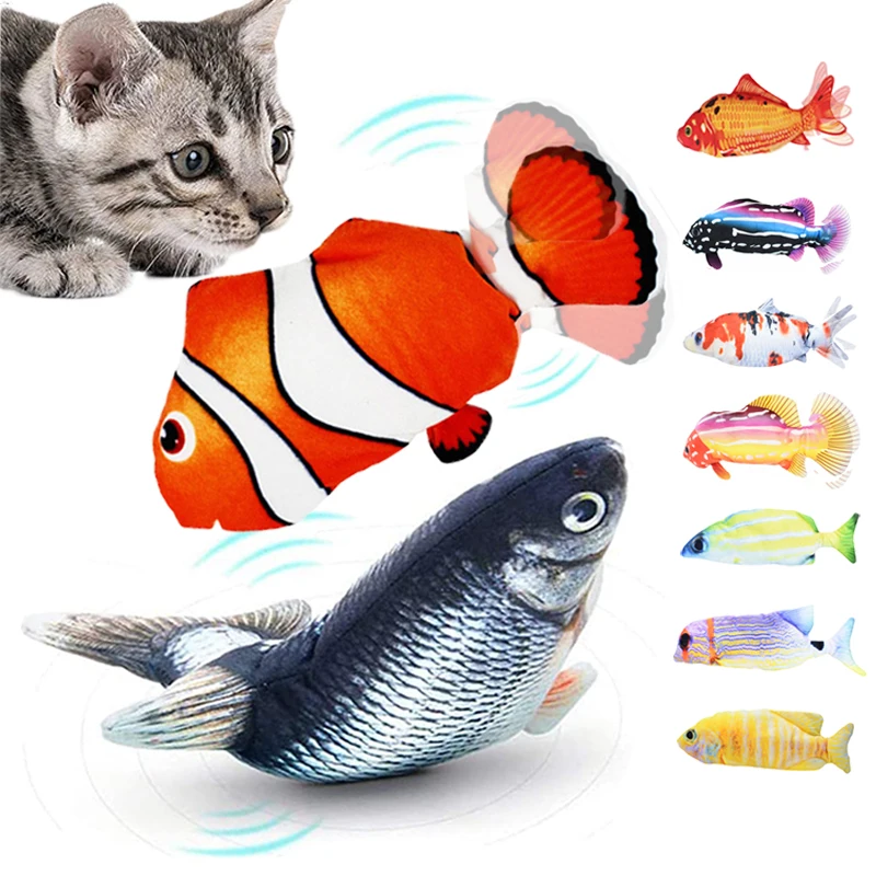 Игрушка для кошек, рыба с электрической зарядкой от USB, имитация рыбы, кошка для домашних животных, Жевательная интерактивная игрушка для ко...