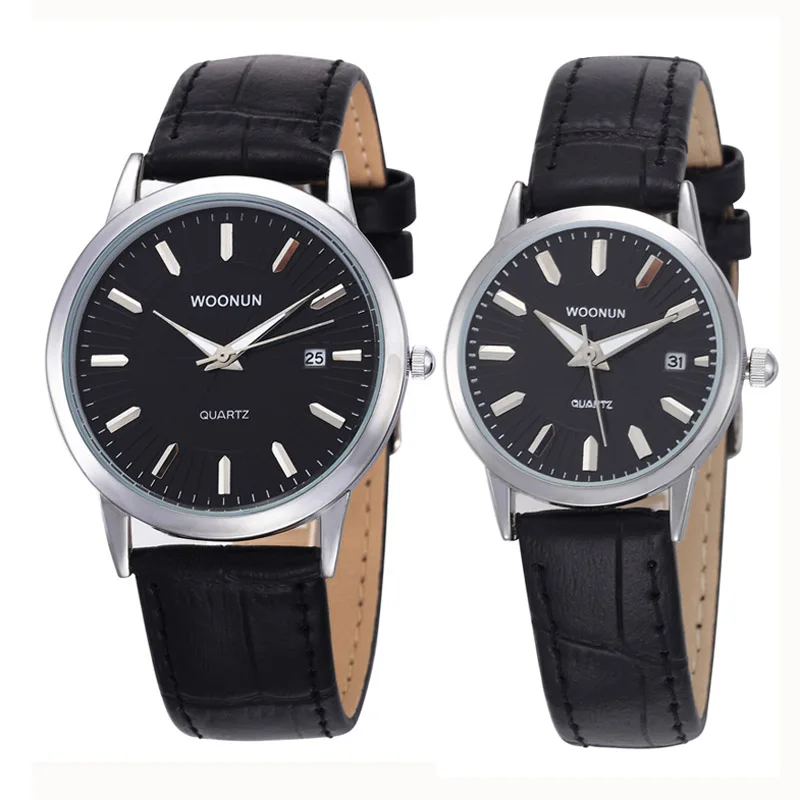 Новые модные часы для влюбленных, брендовые роскошные часы для влюбленных, водонепроницаемые ударопрочные кварцевые тонкие часы из кожи