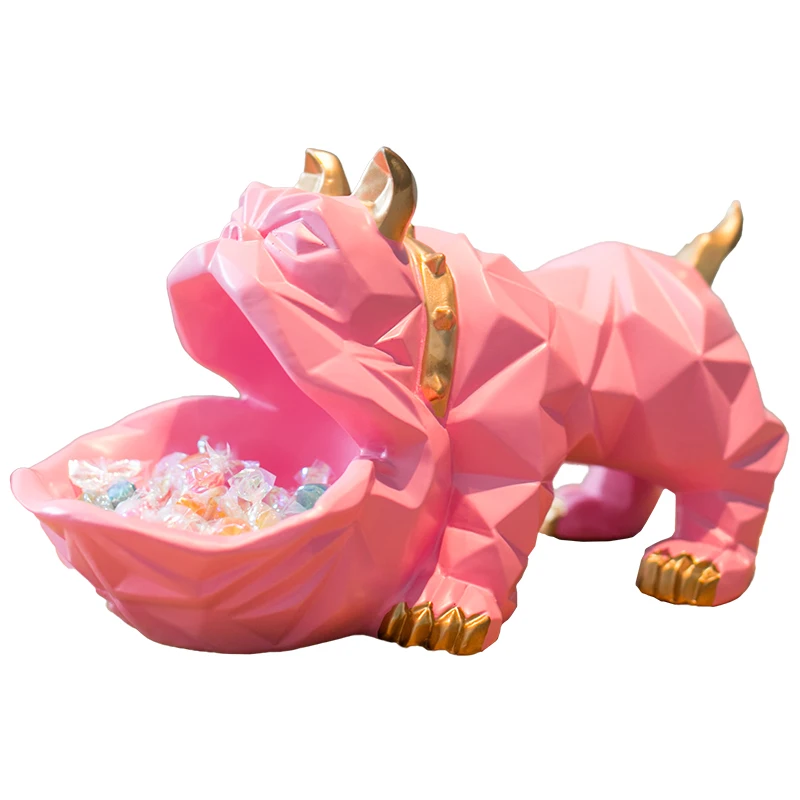 Геометрическая коробка для хранения в виде бульдога статуэтка животных фигурка