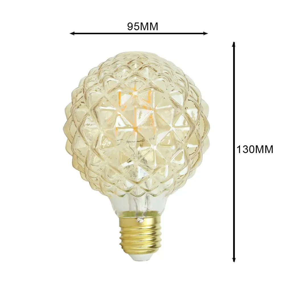 

220V 4W E27 G95 Retro LED Light Bulb Pineapple Shape Warm White Light Decorative LED Bulb