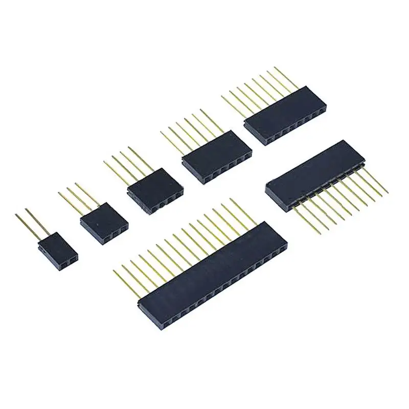 

5 pcs 2.54mm 1x2P/3P/4P/5P/6P/8P/10P/15P Pin Female Stacking Header Connector Dual Row PC104 For Raspberry Pi 2 Model