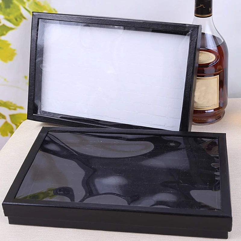 

Velvet 100 Slots Ring Earrings Display Box Showcase Storage Case Holder Tray Jewelry Organizer Boxes with Lid NYZ Shop