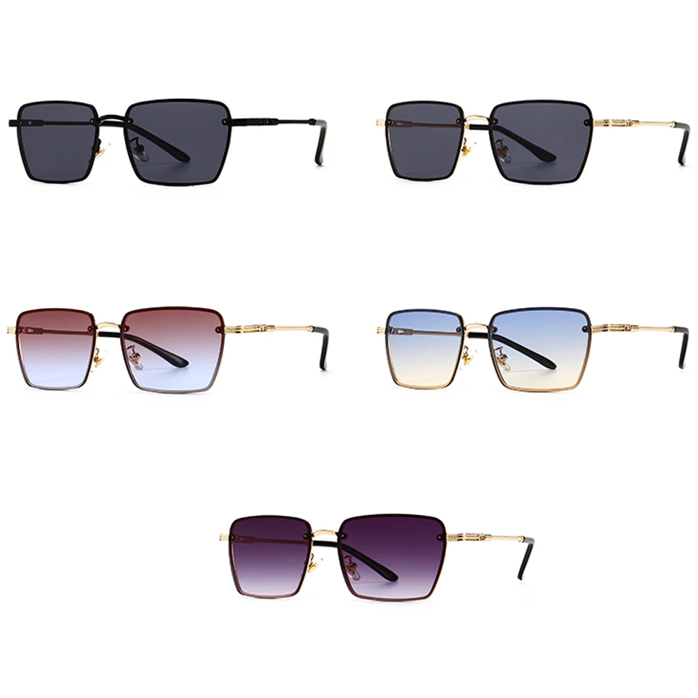 

Kachawoo retro sunglasses women square uv400 blue yellow metal sun glasses for men decoration birthday gifts European style 2022