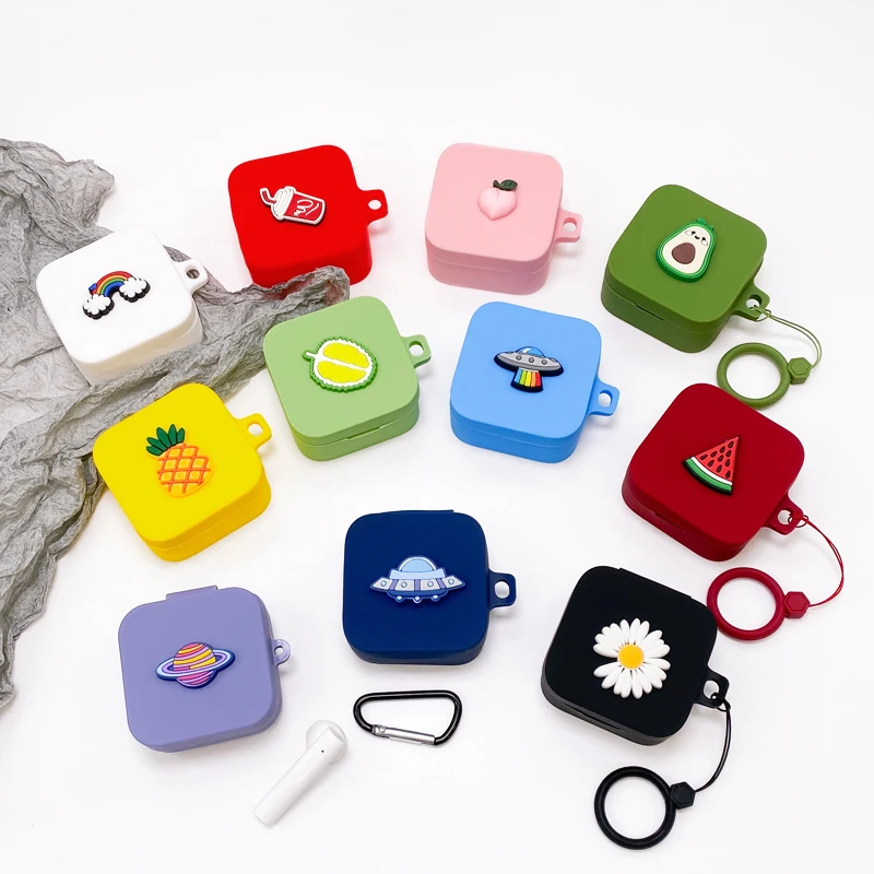 

Cute Silicone Protective Earphone Case for Xiaomi Air 2 SE Cartoon Bluetooth Headphones Box For Xiaomi Earbuds Cover with Straps
