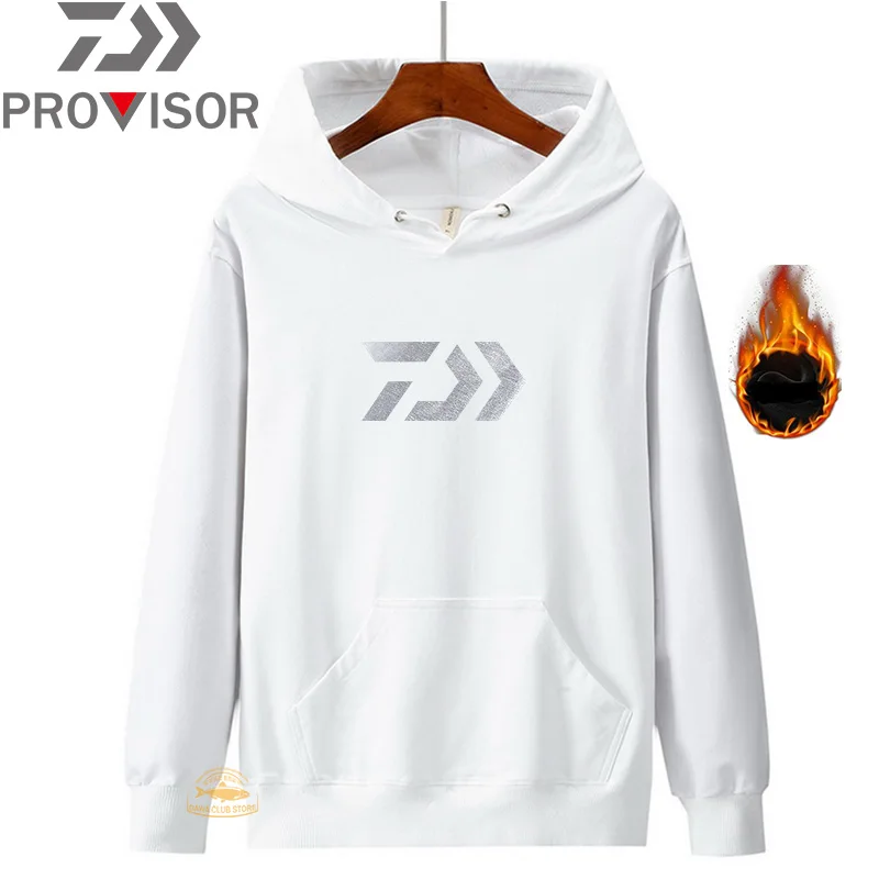 

DAIWA Fishing Jacket Men's Sports Hooded Plus Velvet Fishing Sweater Winter Outdoor Mountaineering Windproof Fishing Clothes