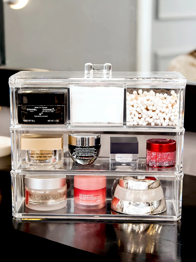 

Пылезащитный акриловый Органайзер для косметики на Ватные диски/тампон/ящик для хранения кистей для макияжа Помада для губ/лак для ногтей О...