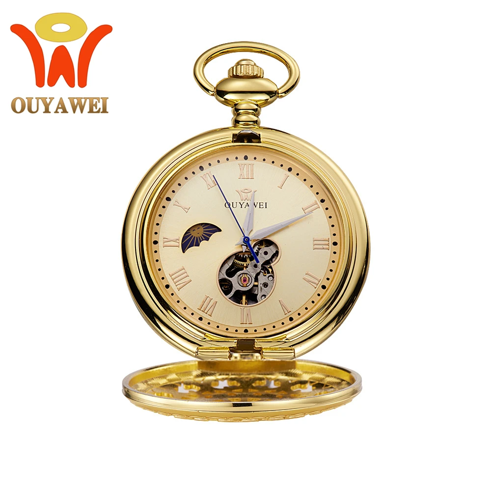 OYW винтажные Механические карманные часы с пауком Роскошные мужские подвеской