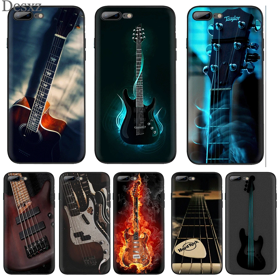 Чехол Desxz для телефона iPhone 11 12 Pro Max MINI 7 8 6s Plus SE милый чехол с бас-гитарой струнами