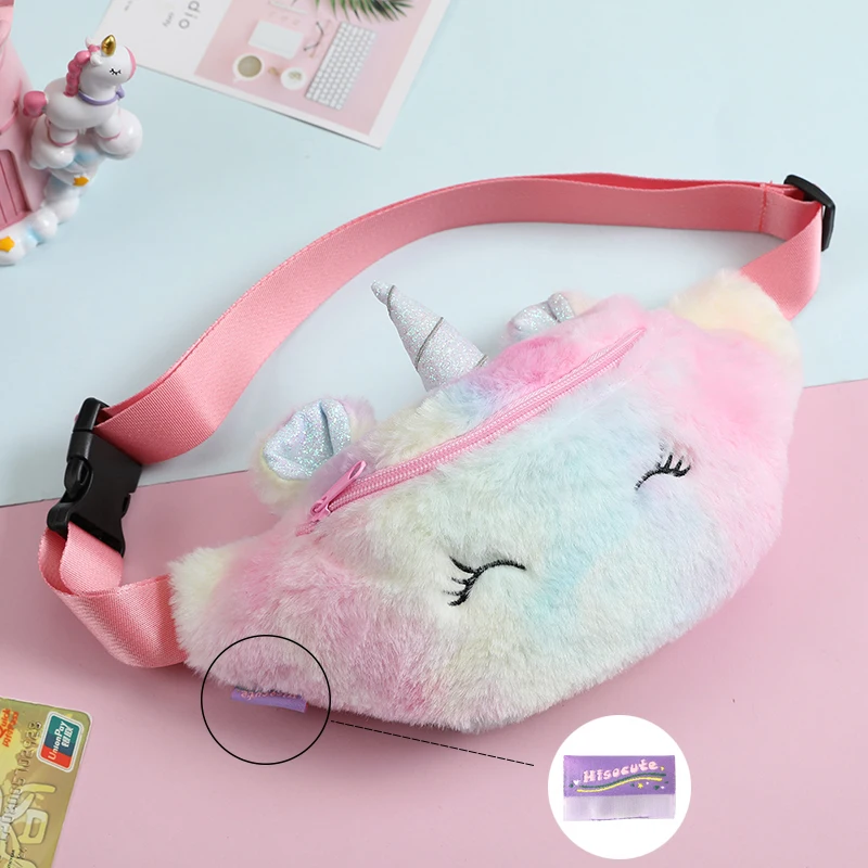 Fanny Women Plush Waist Bag Unicorn Chest Bags Cute Travel Belt Shoulder Bag For Teenager Girls Waist Bag