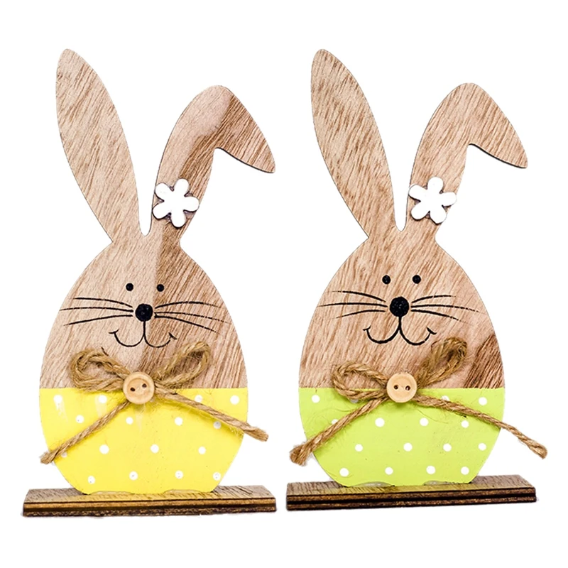 

Easter Bunny Ornaments Home Shop Table Decorations Cute Wooden Rabbit Shapes Ornaments Craft Gifts