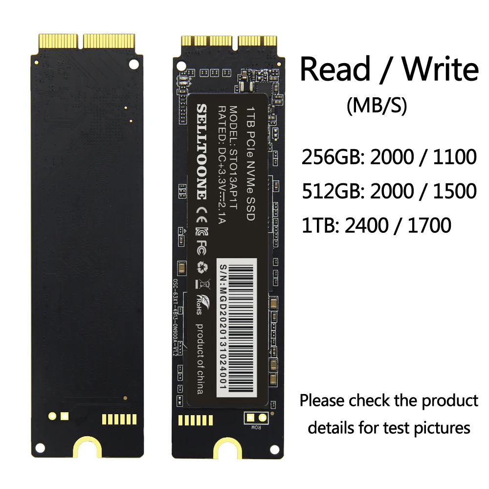256 ГБ 512 1 ТБ SSD для Macbook Air A1465 A1466 EMC2631 2632 2925 MacBook Pro A1398 A1502 iMac A1418 A1419 обновление