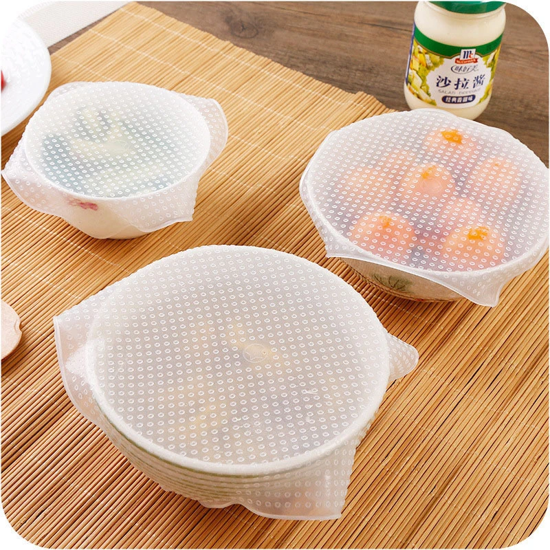5Pcs Fresh-Keeping Film Kitchen Tools Silica Gel Cover Flexible Multifunctional Vegetable Bowl | Дом и сад