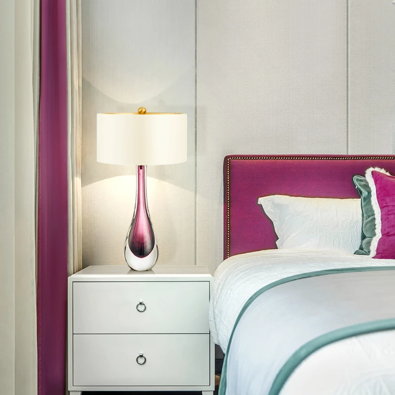 Новое поступление современный Настольный светильник с абажуром лампа для