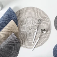 4pcs ramie insulation placemat round western placemat multipurpose anti scalding coaster household goods woven table mat modern