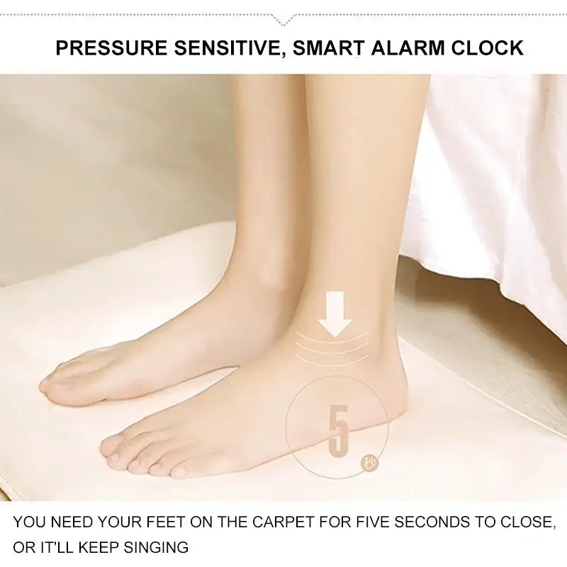 New High-Brightness Digital Tube Soft Carpet Alarm Clock Screen Smart Display Pressure Sensitive Rug For Home | Дом и сад