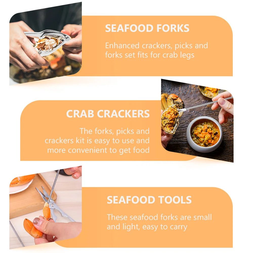 

1 Set 8Pcs Crab Crackers Seafood Forks Crab Picks Tool Kit (Assorted Color)