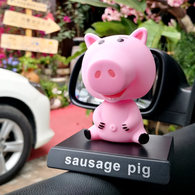 Lucky pig panda shake head car decoration Lovely Christmas gift accessories desktop mobile phone holder dashboard accessorie | Автомобили