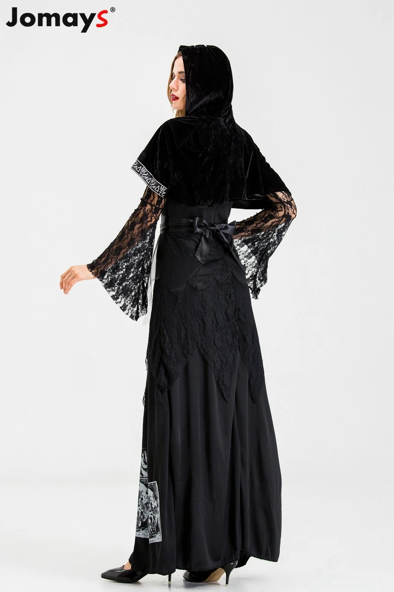 Костюмы на Хэллоуин для женщин черное эротичное платье комплект ведьмы косплей