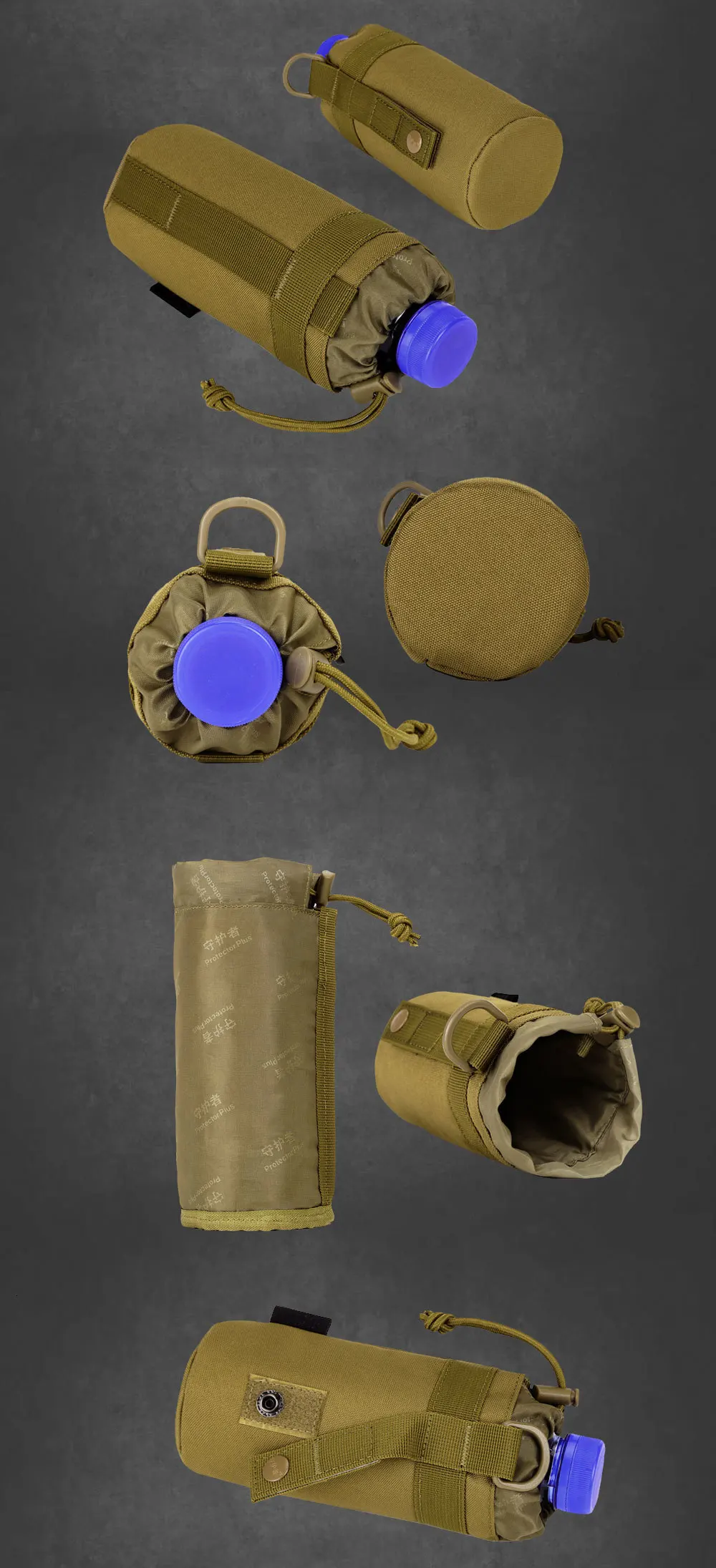 SINAIRSOFT MOLLE система армейская прочная бутылка для воды d-кольцо держатель шнурок мешок Открытый тактический военный бутылка для воды сумка