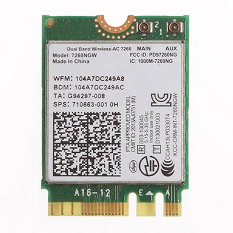 Wi Fi карта для двухдиапазонной беспроводной сети AC 7260AC NGFF Bluetooth 4 0 867 Мбит/с Wlan