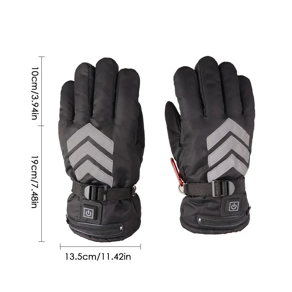 

Electric Heating Gloves Rechargeable Reflective Motorcycle Ridding Heated Gloves Waterproof Touch Screen Temperature Adjustment
