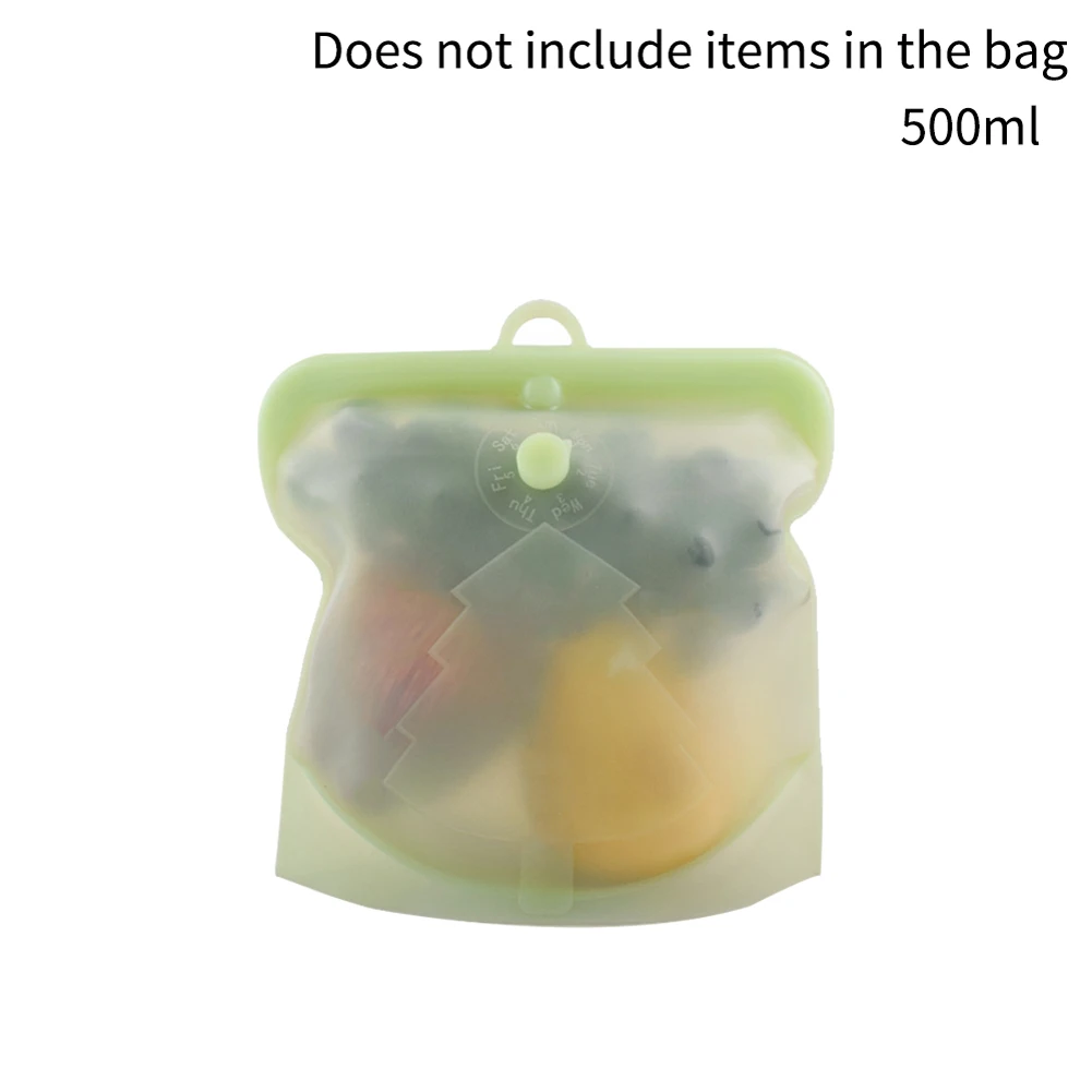 Многоразовый пакет с молнией мешок еды герметичные силиконовые контейнеры для